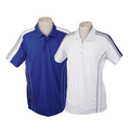 Men's or Ladies' Polo Shirt w/ 2 Color Shoulder Panels & Trim - 25 Day Custom Overseas Express